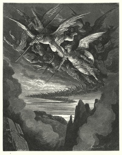 Illustrazione di Gustave Doré per Il Paradiso Perduto di Milton, Libro I, versi 344, 345 da Gustave Dore